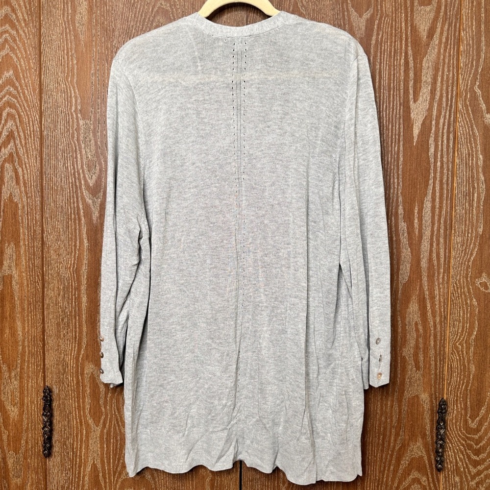 NWT Cyrus Grey Heather Open Front Cardigan Viscose Lightweight Women's 2X Summer - Picture 7 of 9